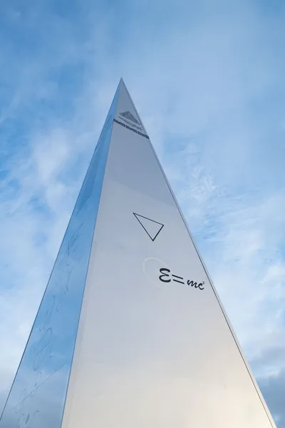A close view of the steel surface and symbols of Solspeilet