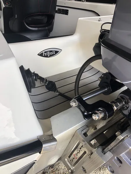 Seating and interior details aboard Trifoil 100GT
