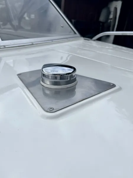 A cup holder and deck detail aboard Trifoil 100GT